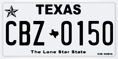 TX license plate CBZ0150