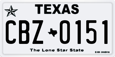 TX license plate CBZ0151