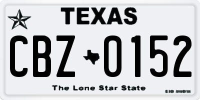 TX license plate CBZ0152