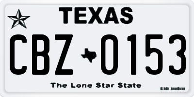 TX license plate CBZ0153