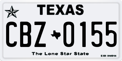TX license plate CBZ0155
