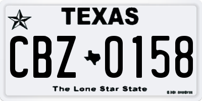 TX license plate CBZ0158