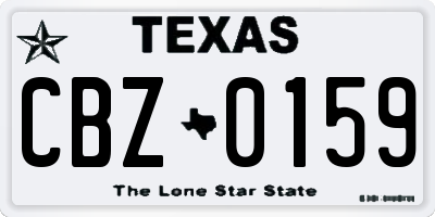 TX license plate CBZ0159