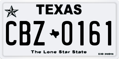 TX license plate CBZ0161