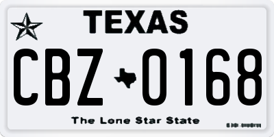 TX license plate CBZ0168