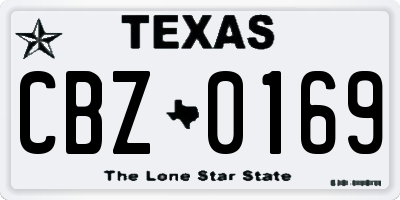 TX license plate CBZ0169