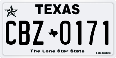 TX license plate CBZ0171