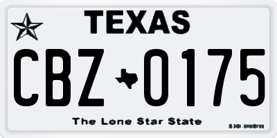 TX license plate CBZ0175
