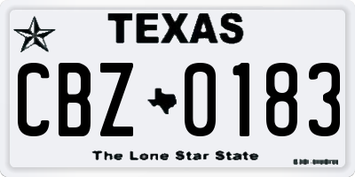 TX license plate CBZ0183