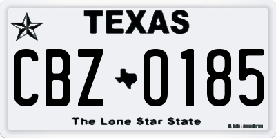 TX license plate CBZ0185