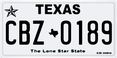 TX license plate CBZ0189