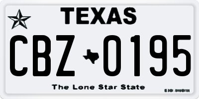 TX license plate CBZ0195
