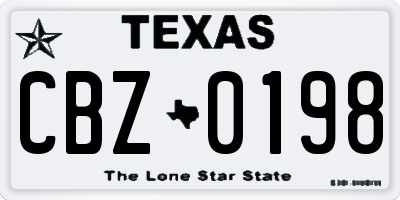 TX license plate CBZ0198