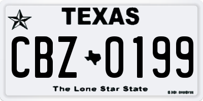 TX license plate CBZ0199