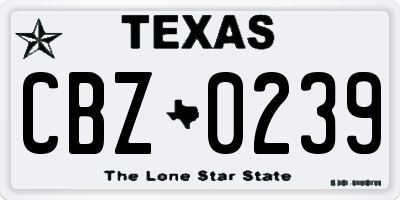 TX license plate CBZ0239