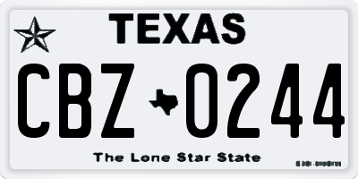 TX license plate CBZ0244