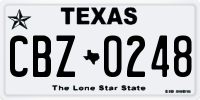 TX license plate CBZ0248