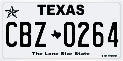 TX license plate CBZ0264