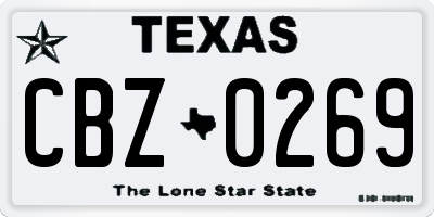 TX license plate CBZ0269