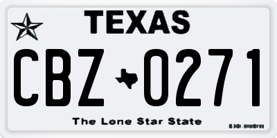 TX license plate CBZ0271