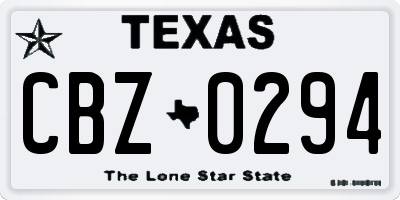 TX license plate CBZ0294