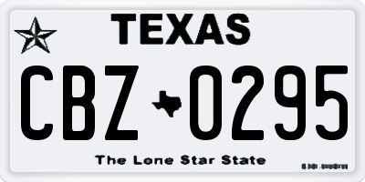 TX license plate CBZ0295