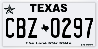 TX license plate CBZ0297
