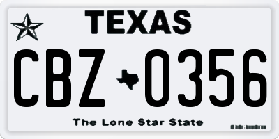 TX license plate CBZ0356