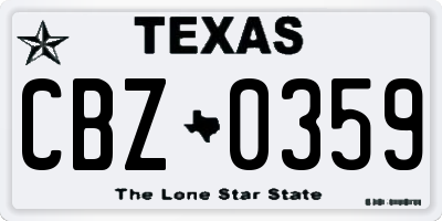 TX license plate CBZ0359