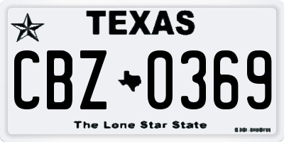 TX license plate CBZ0369