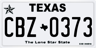 TX license plate CBZ0373