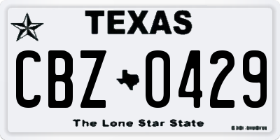 TX license plate CBZ0429