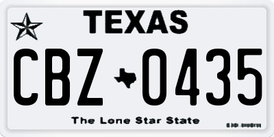 TX license plate CBZ0435