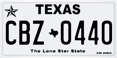 TX license plate CBZ0440
