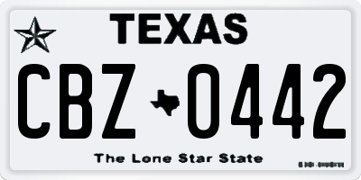 TX license plate CBZ0442
