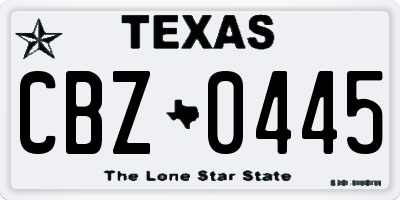 TX license plate CBZ0445