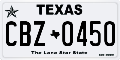 TX license plate CBZ0450