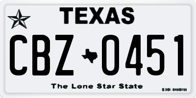 TX license plate CBZ0451