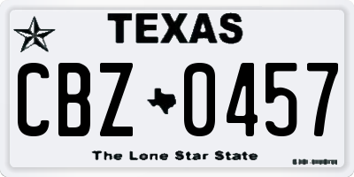 TX license plate CBZ0457