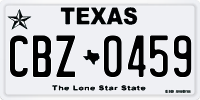TX license plate CBZ0459