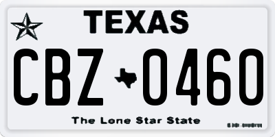 TX license plate CBZ0460