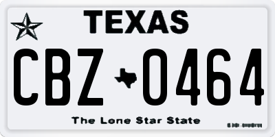 TX license plate CBZ0464