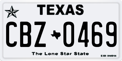 TX license plate CBZ0469