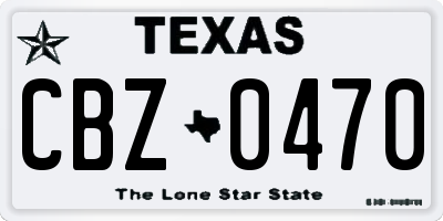 TX license plate CBZ0470