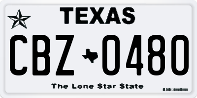 TX license plate CBZ0480