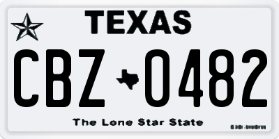 TX license plate CBZ0482