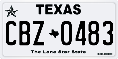 TX license plate CBZ0483