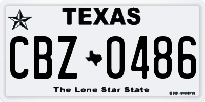 TX license plate CBZ0486