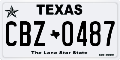 TX license plate CBZ0487