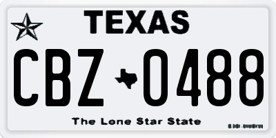 TX license plate CBZ0488